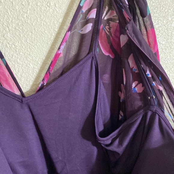 NWT Calvin Klein Floral Flutter Sleeve Faux Wrap Dress Size 4 - Picture 14 of 15